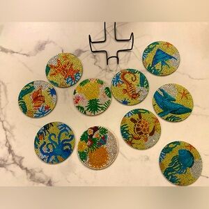 Gorgeous diamond art coaster set of 10